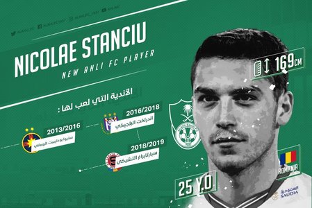 Nicolae Stanciu a marcat primul său gol de la transferul la Al Ahli, în meciul cu Al Wehda, scor 3-2 
