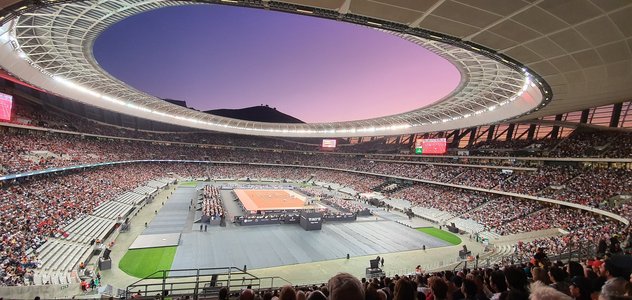 Asistenţă record, de 52.000 de spectatori, la meciul demonstrativ dintre Federer şi Nadal care a avut loc la Cape Town