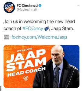 FC Cincinnati a anunţat numirea antrenorului Jaap Stam cu fotografia altui tehnician