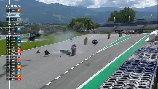 Cursele de Moto2 şi MotoGP de la Spielberg, marcate de accidente spectaculoase - VIDEO