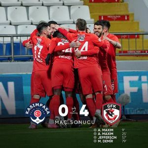 Victorie pentru Gaziantep FK în campionatul Turciei, scor 4-0, cu Kasimpasa. Maxim a marcat de două ori