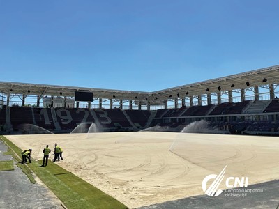 CNI: A început montarea gazonului pe Stadionul Rapid - FOTO