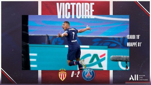 Paris Saint-Germain a învins AS Monaco, scor 2-0, şi a câştigat Cupa Franţei