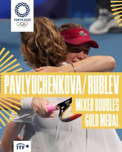 JO, tenis: Ruşii Pavliucenkova şi Rublev au câştigat medalia de aur la dublu mixt