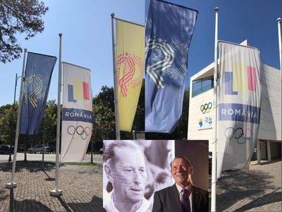 Drapelul Comitetului Olimpic şi Sportiv Român, în bernă după decesul fostului canoist Ivan Patzaichin