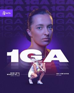 Iga Swiatek va deveni noul număr 1 WTA începând cu 4 aprilie. Ea este prima poloneză care ocupă această poziţie