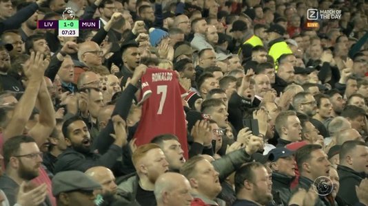 Liverpool - Manchester United, scor 4-0 / Moment emoţionant pregătit de fanii gazdelor pentru Cristiano Ronaldo, care şi-a pierdut fiul nou-născut