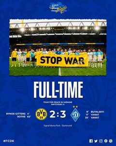 Dinamo Kiev a învins, cu 3-2, pe Borussia Dortmund, într-un meci caritabil / Câţi bani s-au strâns