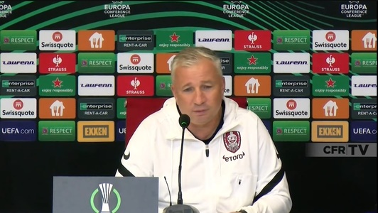 Dan Petrescu: Dacă ne calificăm ar fi iar un miracol făcut de CFR în contextul problemelor din fotbalul românesc / Sperăm mâine să dăm gol în minutul 95 cu spatele, ceva de genul ăsta