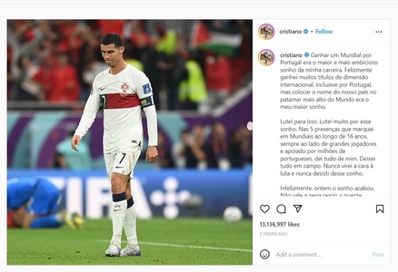 Cristiano Ronaldo lasă să se înţeleagă că nu se retrage de la echipa naţională a Portugaliei