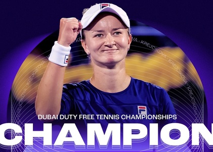 Krejcikova, triumfătoare la Dubai. Sportiva cehă le-a învins pe primele trei jucătoare din lume în drumul către trofeu