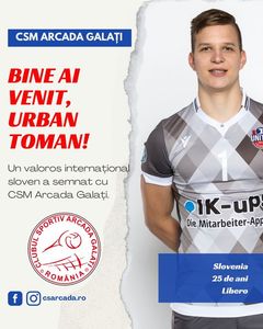 Volei: Internaţionalul sloven Urban Toman, noul jucător al campioanei Arcada Galaţi