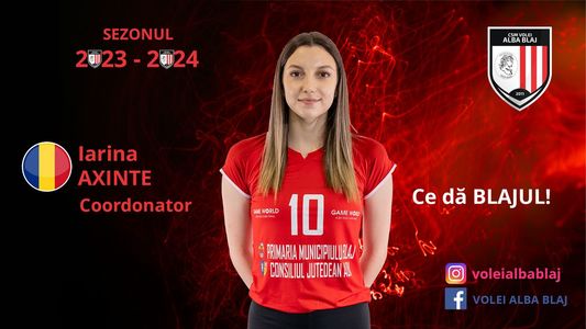 Volei feminin: Coordonatoarea Iarina Axinte şi-a prelungit contractul cu campioana Volei Alba Blaj