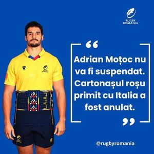 Rugby: Eliminat la meciul test cu Italia, Adrian Moţoc nu va fi suspendat. El poate evolua în meciul cu Irlanda de la Cupa Mondială
