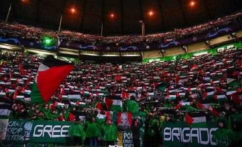 Liga Campionilor: Fanii echipei Celtic au arătat un sprijin masiv pentru Palestina la meciul cu Atlético Madrid - VIDEO