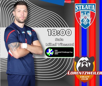 Volei masculin: Steaua Bucureşti s-a calificat în 16-ile Challenge Cup cu dublă victorie