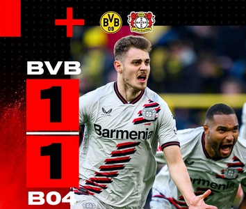 Bundesliga: Egal la Dortmund între Borussia şi Bayer Leverkusen, scor 1-1. Oaspeţii au egalat în minutul 90+7