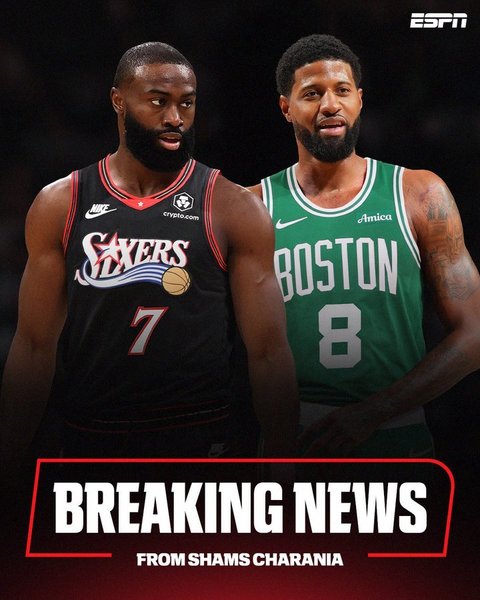 Mutare spectaculoasă în NBA: Boston Celtics îl transferă pe Jaylen Brown la Philadelphia 76ers în schimbul lui Paul George şi a mai multor alegeri în draft