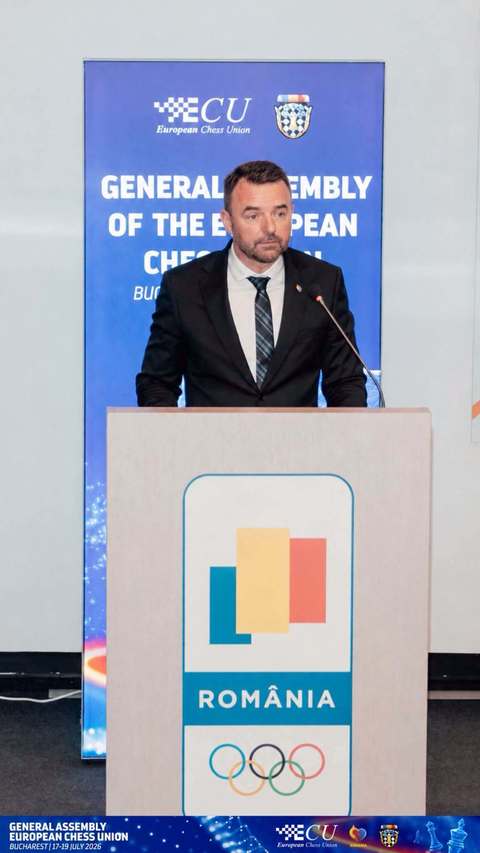 Şah: Vlad Ardeleanu, ales prim-vicepreşedinte al federaţiei europene / Nadia Comăneci şi Mihai Covaliu, invitaţi de onoare la deschiderea Adunării Generale