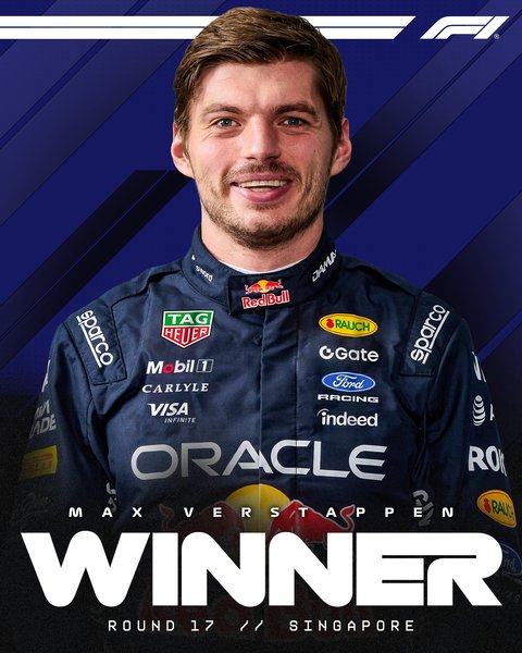 Formula 1: A doua victorie consecutivă din acest sezon pentru Verstappen. Olandezul a câştigat Marele Premiu din Singapore