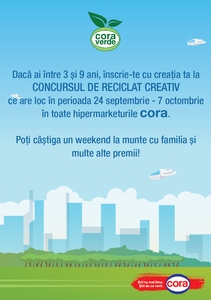 COMUNICAT DE PRESĂ: cora România organizează Concursul de Reciclat Creativ pentru copii şi părinţi "HAIDEŢI SĂ RECICLĂM ÎMPREUNĂ!"