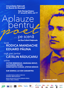 Rodica Mandache şi Eduard Păuna în Aplauze pentru poet... pe scenă pe 21 ianuarie. Un spectacol despre emoţie, poezie şi muzică 