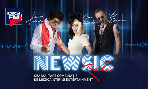 Oana Zamfir şi Vlad Craioveanu sunt de partea bună a dimineţii la Digi FM, în cea mai recentă campanie de imagine - “Newsic Radio”