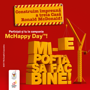 (P)„Mi-e poftă să fac bine” între 20-26 noiembrie împreună cu Fundaţia pentru Copii Ronald McDonald
