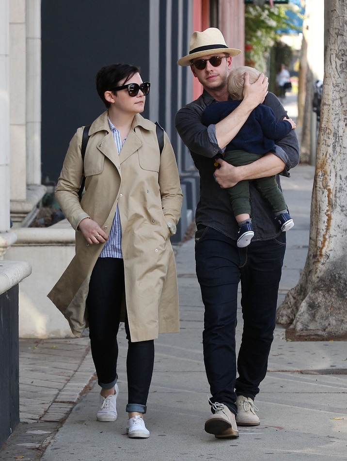 Exclusive... 51706649 "Once Upon A Time" stars Ginnifer Goodwin and Josh Dallas go shopping with their young son Oliver on April 10, 2015 in West Hollywood, California. While Ginnifer is generally optimistic, she told ET Online that she hopes her son has an attitude more critical than hers. "I think there has to be a balance. I would want my son right now to follow his heart but balance it with logic and realism and a bit of cynicism that I don't have. FameFlynet, Inc - Beverly Hills, CA, USA - +1 (818) 307-4813