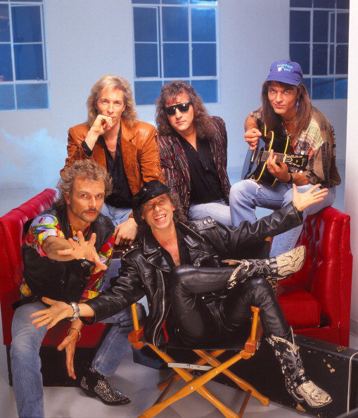 LOS ANGELES - 1992: German rock band The Scorpions poses for a portrait in 1992 in Los Angeles, California. (Photo by Harry Langdon/Getty Images)