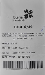 Câştigătorul premiului de categoria I obţinut la Tragerea Suplimentară Loto 6/49, din data de 2 decembrie 2018, şi-a ridicat astăzi câştigul