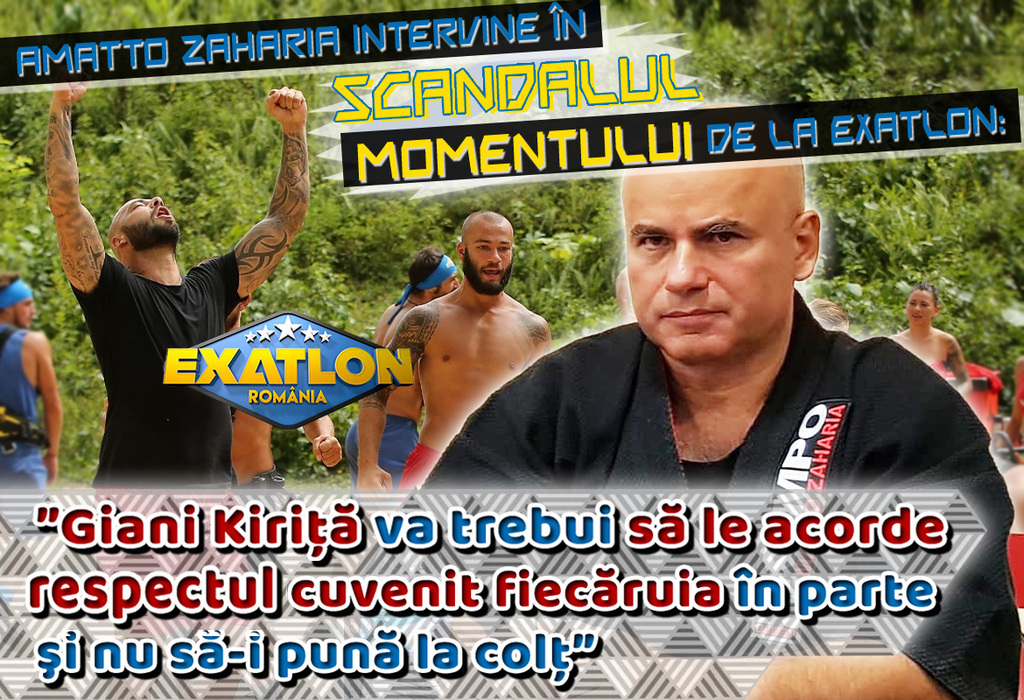 Amatto Zaharia intervine în scandalul momentului de la Exatlon: ”Giani Kirita va trebui să le acorde respectul cuvenit fiecăruia în parte şi nu să-i pună la colţ” | EXCLUSIV