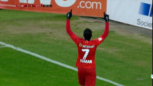 VIDEO | Florinel Coman, cu lacrimi în ochi după reuşita din meciul cu UTA Arad. "Dedic acest gol bunicului meu care a decedat"