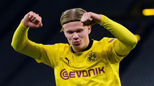 Reuşită de senzaţie pentru starul celor de la Dortmund, Erling Haaland. Acesta a marcat dintr-o semifoarfecă în faţa codaşei Schalke