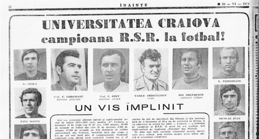 REMEMBER I 43 de ani de la primul titlu de campioană a României obţinut de Universitatea Craiova!