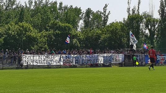 FOTO | Bannerul afişat de galeria Stelei după ce un fan a fost umilit de un jandarm la meciul precedent!
