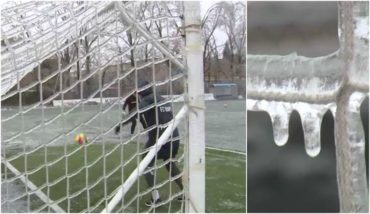 VIDEO | Rapid a spart gheaţa, la propriu! Imagini incredibile surprinse astăzi la meciul jucat de giuleşteni