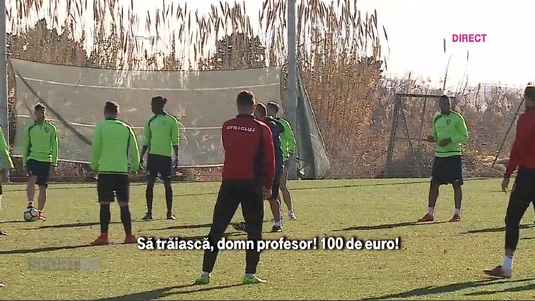 VIDEO | Pariu inedit la antrenamentele CFR-ului! Petrescu a pus 100 de euro la bătaie, dar nimeni nu a câştigat premiul. Ce trebuiau să facă jucătorii