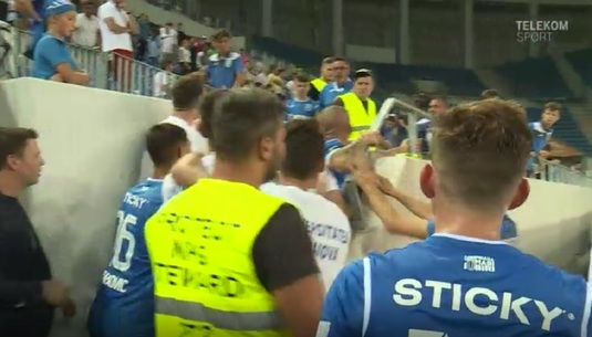 VIDEO INCREDIBIL | Eric Cantona de Craiova! Alex Mitriţă a sărit să bată un fan al lui CS U. Reacţia genială a lui Cornel Dinu când l-a văzut