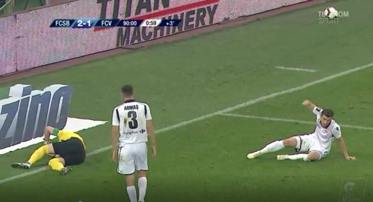 VIDEO | Nici în Stan şi Bran nu vezi aşa ceva. Fază incredibilă la FCSB - FC Voluntari. Ce au făcut doi jucători ai ilfovenilor