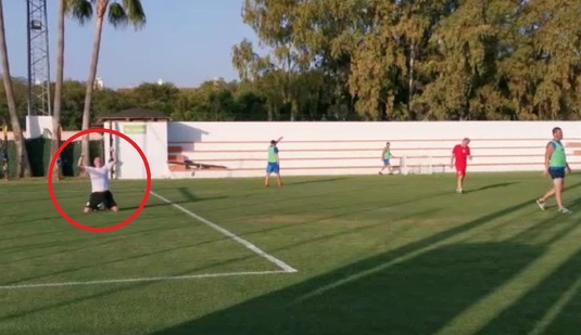 VIDEO | Edi Iordănescu, în genunchi în cantonamentul din Spania. "Ai mutat poarta, e gol" :). Ce s-a întâmplat la antrenamentul lui Gaz Metan 