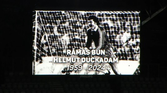 VIDEO | Primul moment de reculegere în memoria lui Helmut Duckadam, ţinut înainte de U Cluj - UTA Arad. Clipe emoţionante