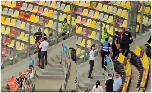 VIDEO | Fanii Rapid au pus tunuruile pe ”omul lui Şucu”, după derby-ul cu FCSB: ”Inadmibisil!” Gestul oficialului i-a enervat pe suporteri