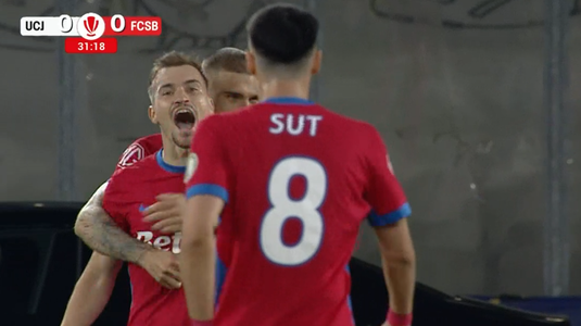 LIVE VIDEO | U Cluj - FCSB, ACUM, pe Orangesport.ro. Darius Olaru a deschis scorul cu o super execuţie! Ardelenii evoluează cu un om în minus