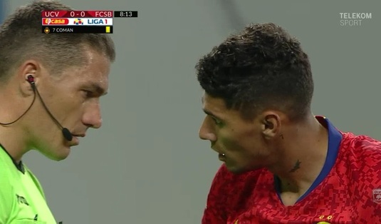 VIDEO ŞOCANT | Dialog incredibil între Florinel Coman şi Istvan Kovacs. Ce a putut să îi spună arbitrul jucătorului de la FCSB
