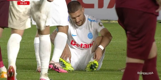 VIDEO | Alertă pentru Lucescu! Bîrligea a fost înlocuit după zece minute, în CFR Cluj - FCSB. A acuzat probleme medicale