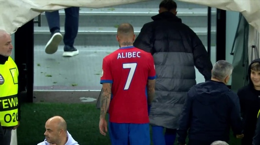 Alibec n-a vrut să mai salute galeria, iar Becali a reacţionat instant: "Măcar cu Bistriţa să dai şi tu gol, măi, tată, măi"