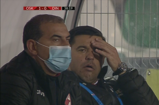 VIDEO | Pe Cosmin Contra l-au luat durerile de cap în partida cu Sepsi. Presiunea îşi spune cuvântul la Dinamo. Cum a fost surprins antrenorul