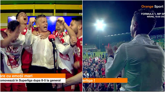 VIDEO | Show TOTAL făcut de Burcă la interviu. A cântat şi a dansat cu jucătorii, apoi a scandat alături de suporteri împotriva Stelei: "Datorită acestor nebuni suntem aici"