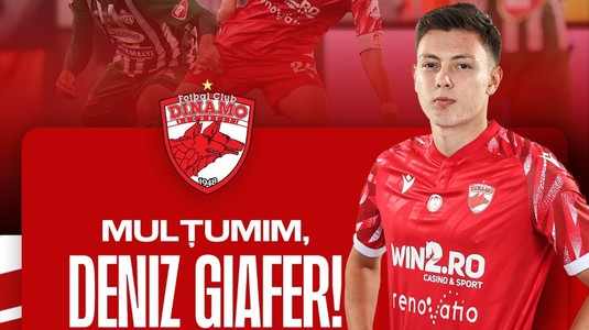 OFICIAL | Deniz Giafer, fotbalistul ajuns la Dinamo la vârsta de 9 ani, şi-a încheiat aventura în tricoul "câinilor roşii"